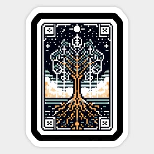 tarot reading tree of life 8 bit Sticker